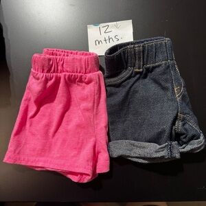 BUNDLE | Girls size 12 mths | Pink\jean | Kids Shorts